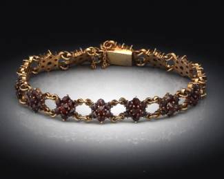 Victorian Gold and Bohemian Garnet Bracelet