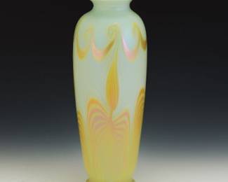 Donald Carlson Studio Art Glass God Iridescent Vase