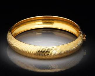 Ladies Italian Gold Plated Sterling Silver Bangle