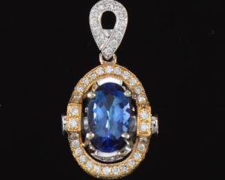 Ladies Tanzanite and Diamond Pendant