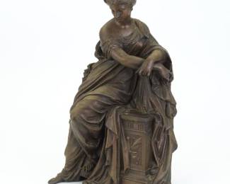 Allegorical Depiction of Knowledge in Patintated Spelter