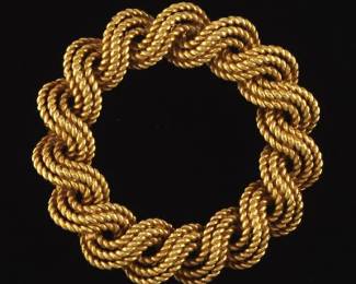 Tiffany Co Gold Circle Brooch