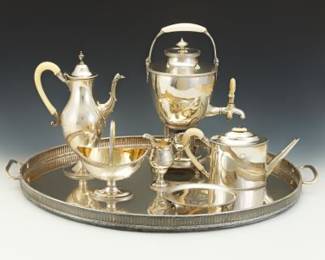 Compilation of Sterling items to Form a 18th Century tea Service