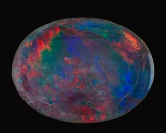 Unmounted Large Oval Triplet Black Opal