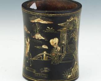 Qing Dynasty Lacquer Brush Pot