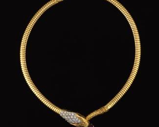 Impressive 18K Gold, Diamonds and Gem Stones The Ouroboros Flex Necklace