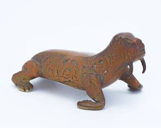 Bronze Walrus with Romanesque Decoration, ca. 12th Century