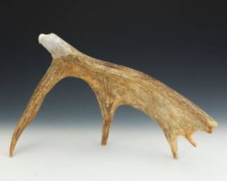 Native American Carved Moose Antler Eagle Sculpture