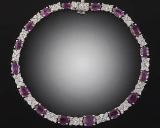 GIA certified Kashmir Sapphire and Diamond Bracelet In .950.Platinum Mount