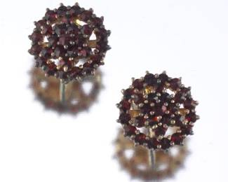 Bohemian Garnet Cluster Earrings