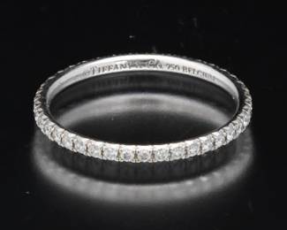Tiffany Co Belgium Gold and Diamond Eternity Band, Metro Collection