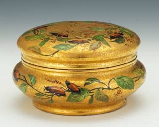 Limoges Porcelain Lidded Dresser Box, Signed Benoit
