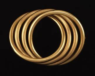 Ladies Vintage Gold Spiral Design Pin Brooch
