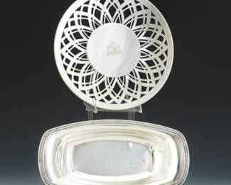 Two Sterling Bread Trays