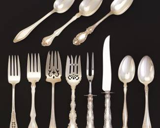 Eleven Sterling Serving Pieces