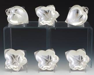 Six Tiffany Sterling Nut Dishes