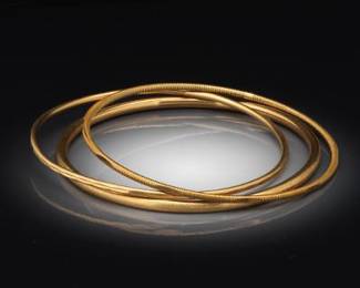 Ladies Three Gold Elegant Bangles