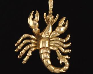 Gold Lobster Pendant