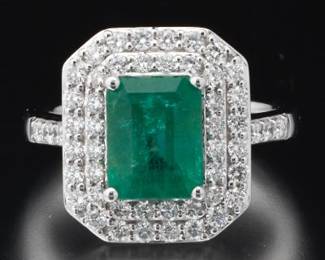 GIA Certified 3.19 Carat Emerald Ring