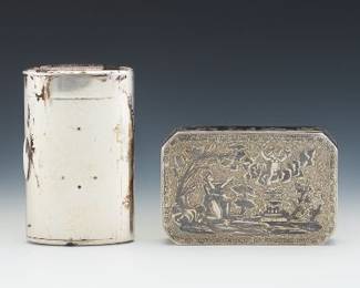 Two Russian Silver Tobacco Boxes