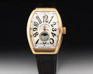 Franck Muller Mens 18K Pink Gold Vanguard Moonphase Automatic Wristwatch