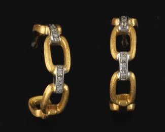 Marco Bicego 18K Yellow Gold Hoop With Diamonds