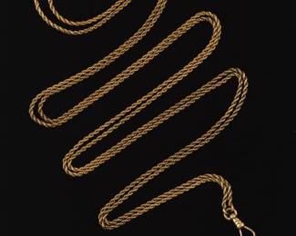 Antique 14K Solid Gold Extra Long Chain