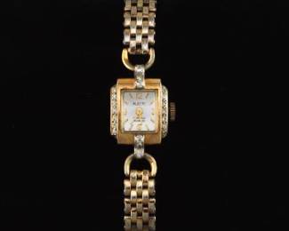 14K head Alecto Manual Wind Ladies Wristwatch.
