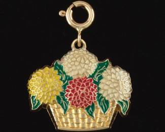 Ladies Gold and Enamel Charm