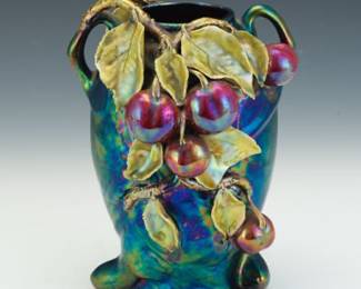 Iridescent Ceramic Fruit Vase
