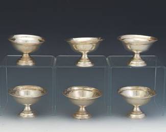 Six Sterling Weighed Sherbets