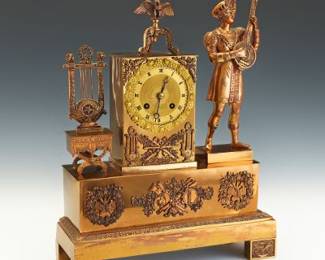 French Circa 1840 Bronze Mantle Clock