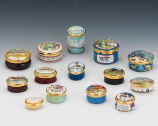 14 Porcelain and Enamel Boxes