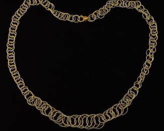 Buccellati 14K Interlocking Ring Necklace