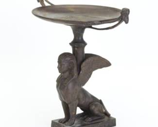 Neoclassical Bronze Sphinx Tazza