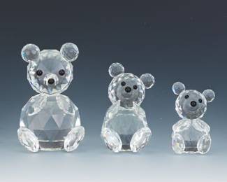 Three Swarovski Crystal Teddy Bears