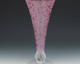 Michael Weems Etched Glass Vase