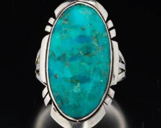 Ladies Sterling Silver and Turquoise Ring