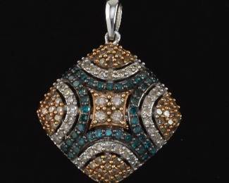 Ladies Gold and Multicolour Diamonds Pendant