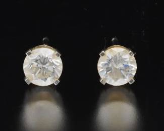 A Pair of Diamond Stud Earrings