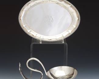 Gorham Oval Sterling Dish and Frank Smith ladle