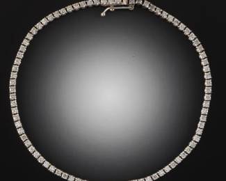 Ladies Gold and Diamond Fine Tennis Bracelet