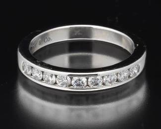 Tiffany Co. 950 Platinum and Diamond Band