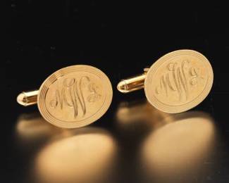 MidCentury Modern Pair of 14K Gold Cufflinks