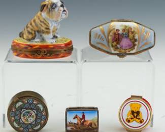 Group of Five Miniature Trinket Boxes
