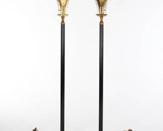 Pair of Hollywood Regency Torchieres