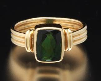 Ladies Tourmaline and Gold Ring