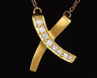 Tiffany Co. Paloma Picasso Gold and Diamond Graffiti Necklace