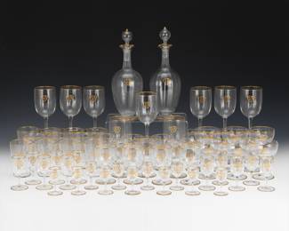 Collection of Vintage Gilt Crystal Tableware