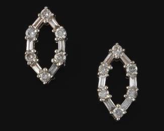 Ladies Pair of Gold and Diamond Earrings